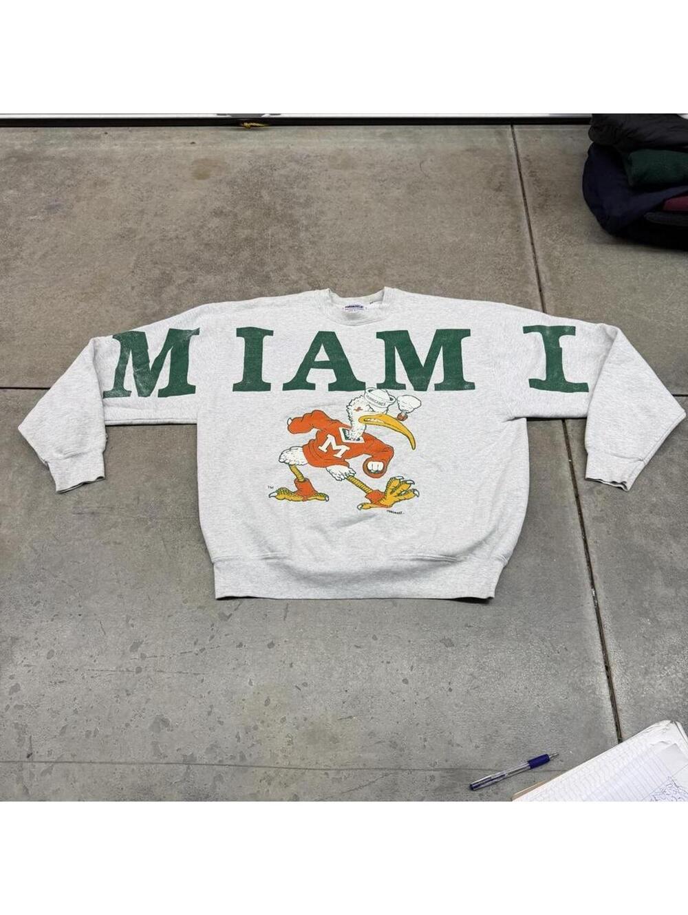 vintage university of miami hurricanes collegiate made in usa crewneck size xl